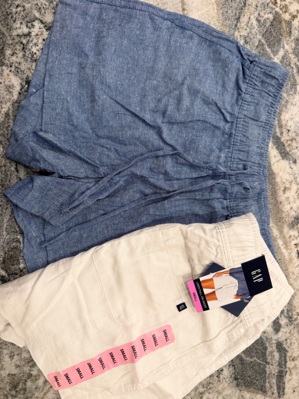 GAP White Linen Blend Drawstring Shorts